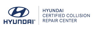 Hyundai Certified Collision Repair Center logo in dark blue