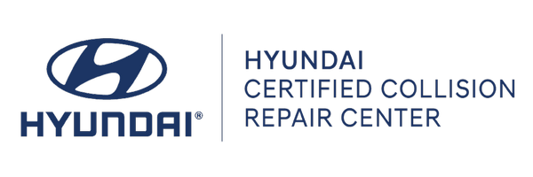 Hyundai Certified Collision Repair Center logo in dark blue