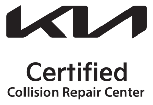 Kia Certified Collision Repair Center logo in black