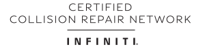 Certified Collision Repair Network" above a horizontal line and the Infiniti brand name.