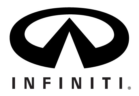 Black Infiniti automotive logo with stylized road symbol and brand name.